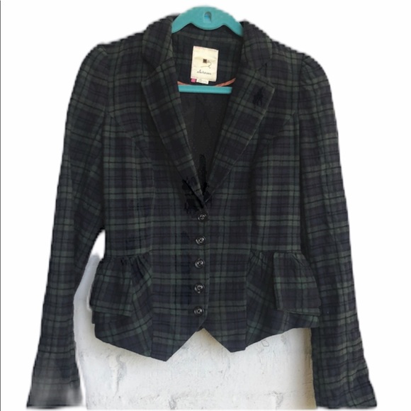 Anthropologie Jackets & Blazers - Anthropologie peplum waist plaid blazer